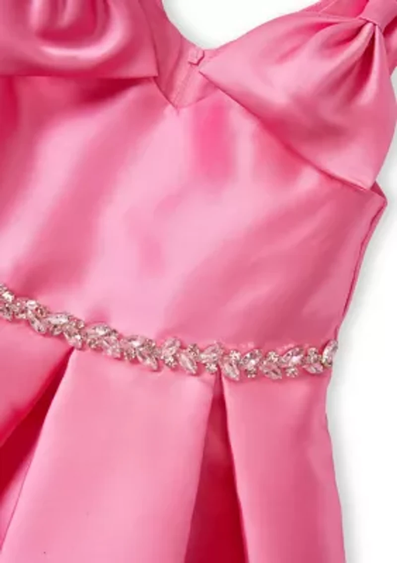 Toddler Girls Bow Shoulder Dress