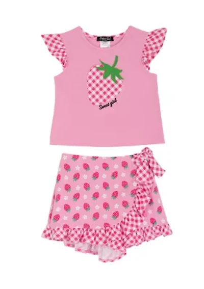 Toddler Girls Strawberry Skort Set
