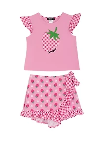 Toddler Girls Strawberry Skort Set