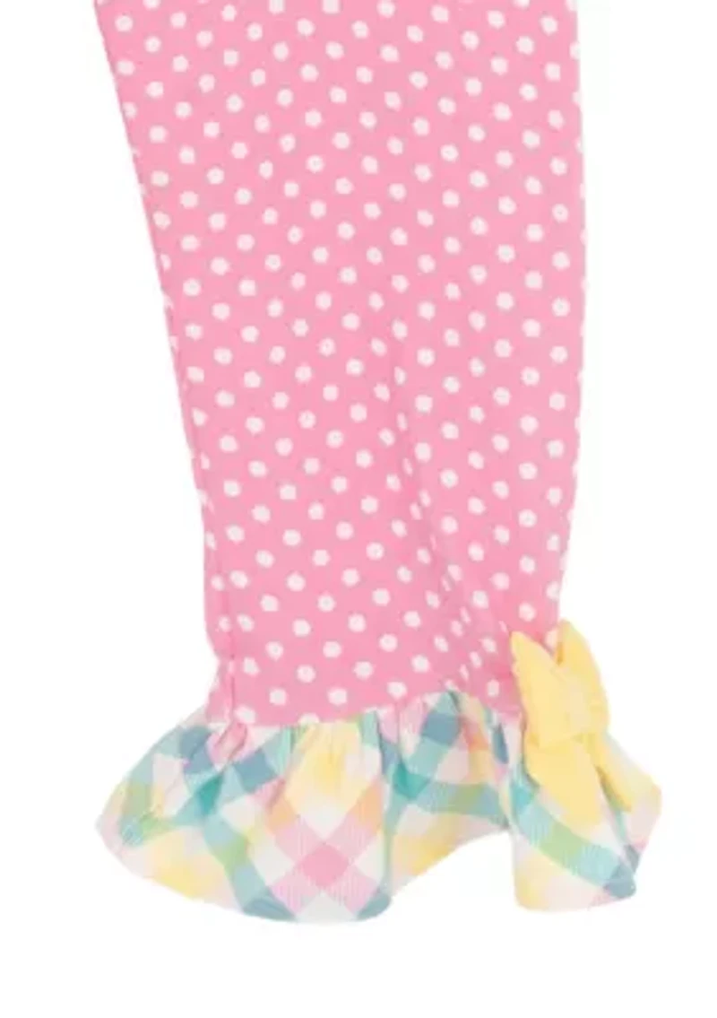 Toddler Girls Plaid Bunny Leggings Set