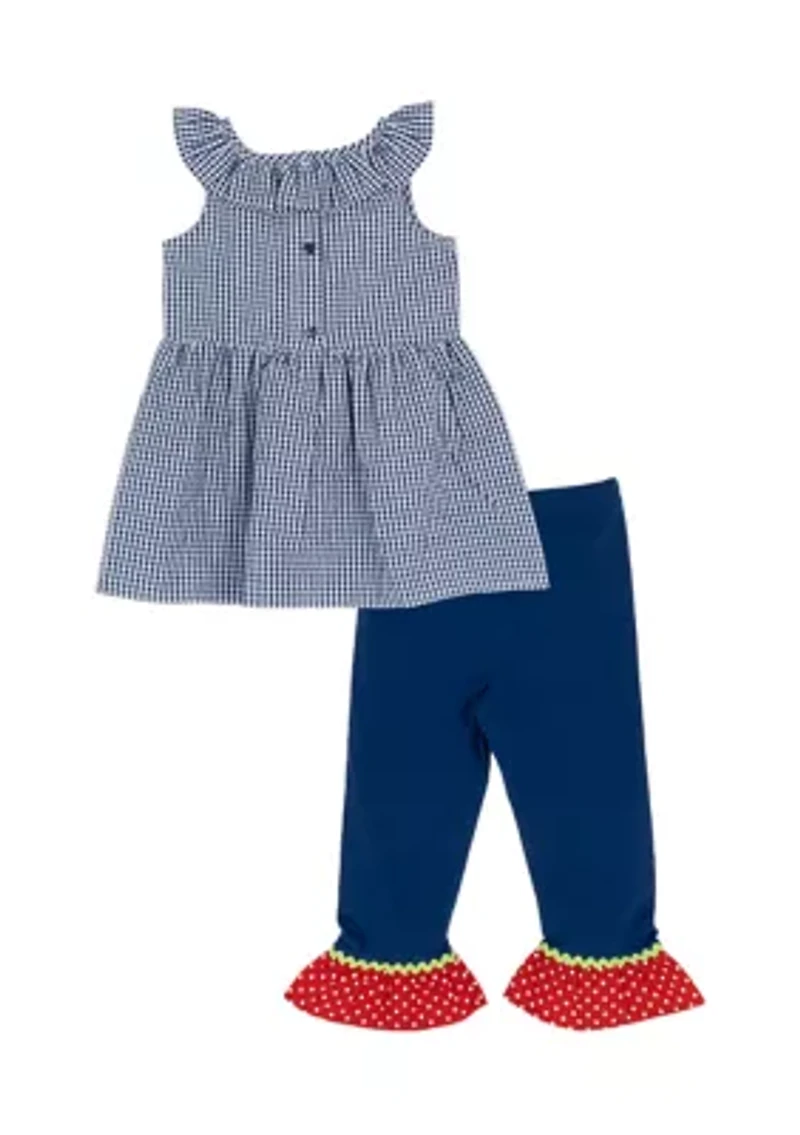 Toddler Girls Ladybug Seersucker Set