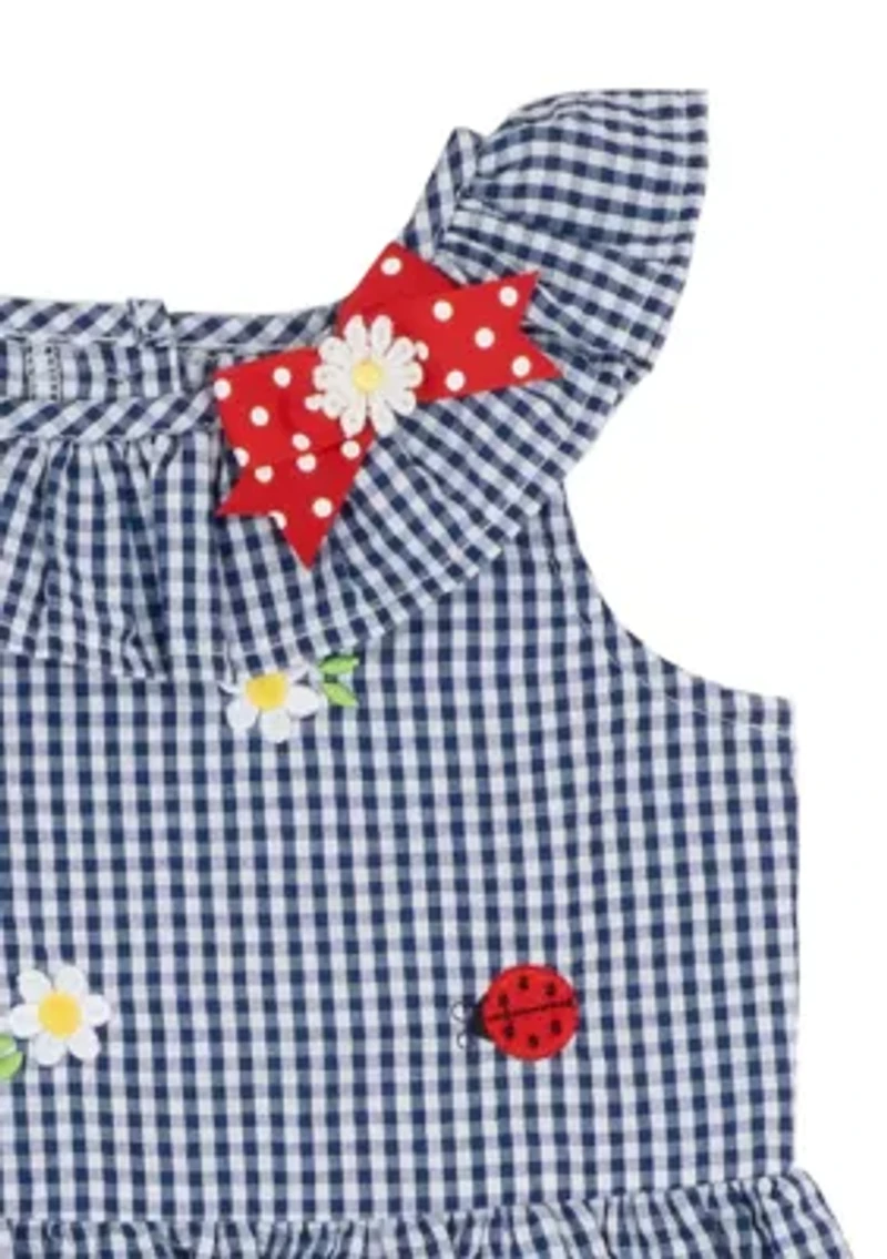 Toddler Girls Ladybug Seersucker Set