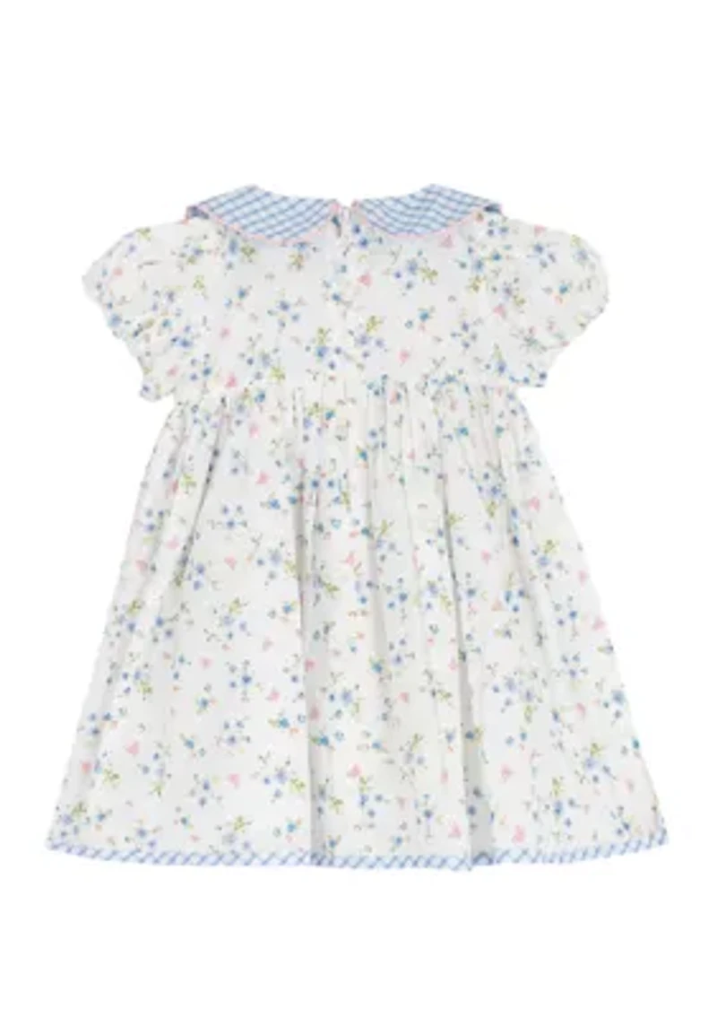 Toddler Girls Checkered Peter Pan Collar Flow Dress