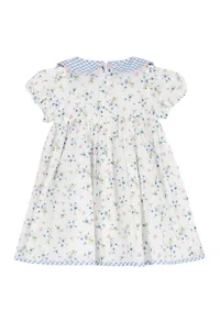 Toddler Girls Checkered Peter Pan Collar Flow Dress