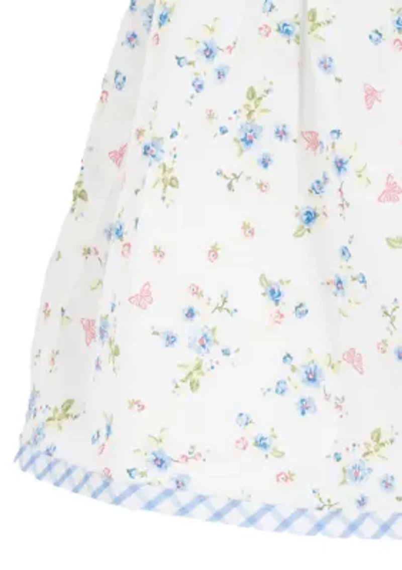 Toddler Girls Checkered Peter Pan Collar Flow Dress