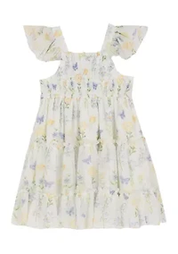 Toddler Girls Butterfly Floral Mesh Dress