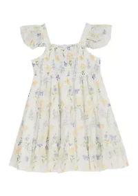 Toddler Girls Butterfly Floral Mesh Dress