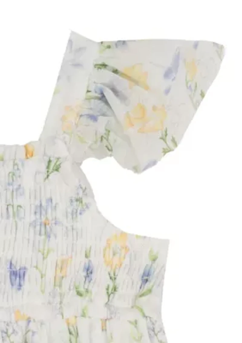 Toddler Girls Butterfly Floral Mesh Dress