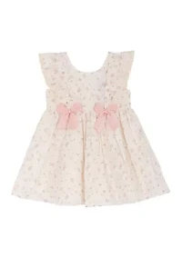 Toddler Girls Shirred Clip Dot Bow Dress