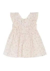 Toddler Girls Shirred Clip Dot Bow Dress