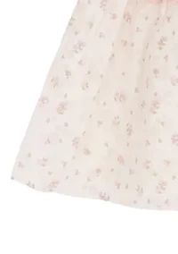 Toddler Girls Shirred Clip Dot Bow Dress