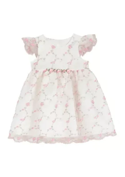 Toddler Girls Vine Embroidered Dress
