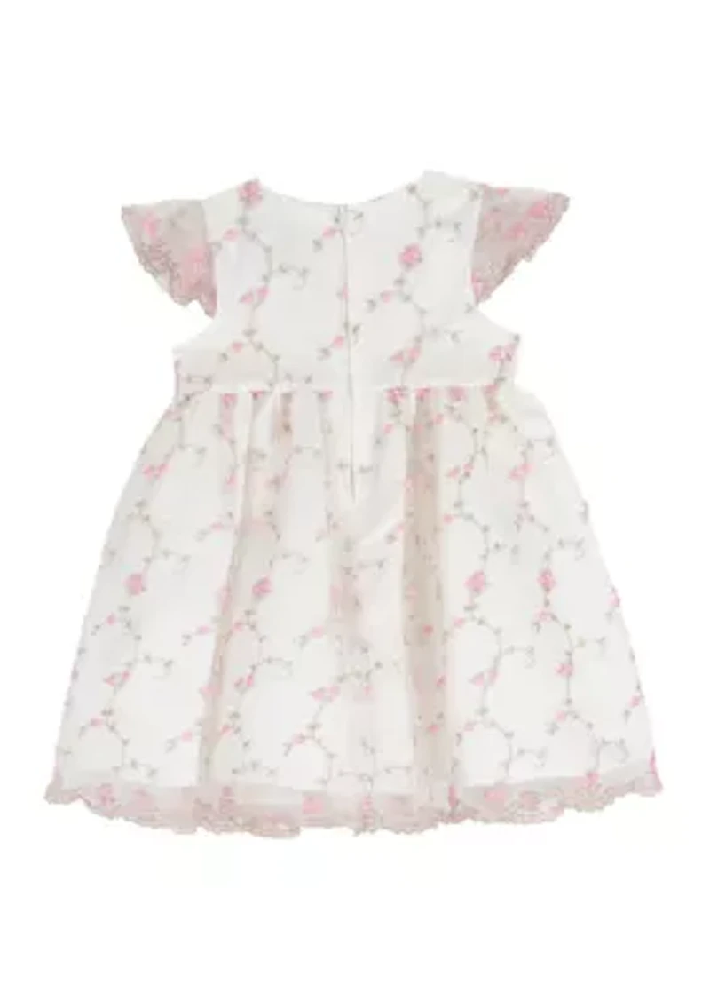 Toddler Girls Vine Embroidered Dress