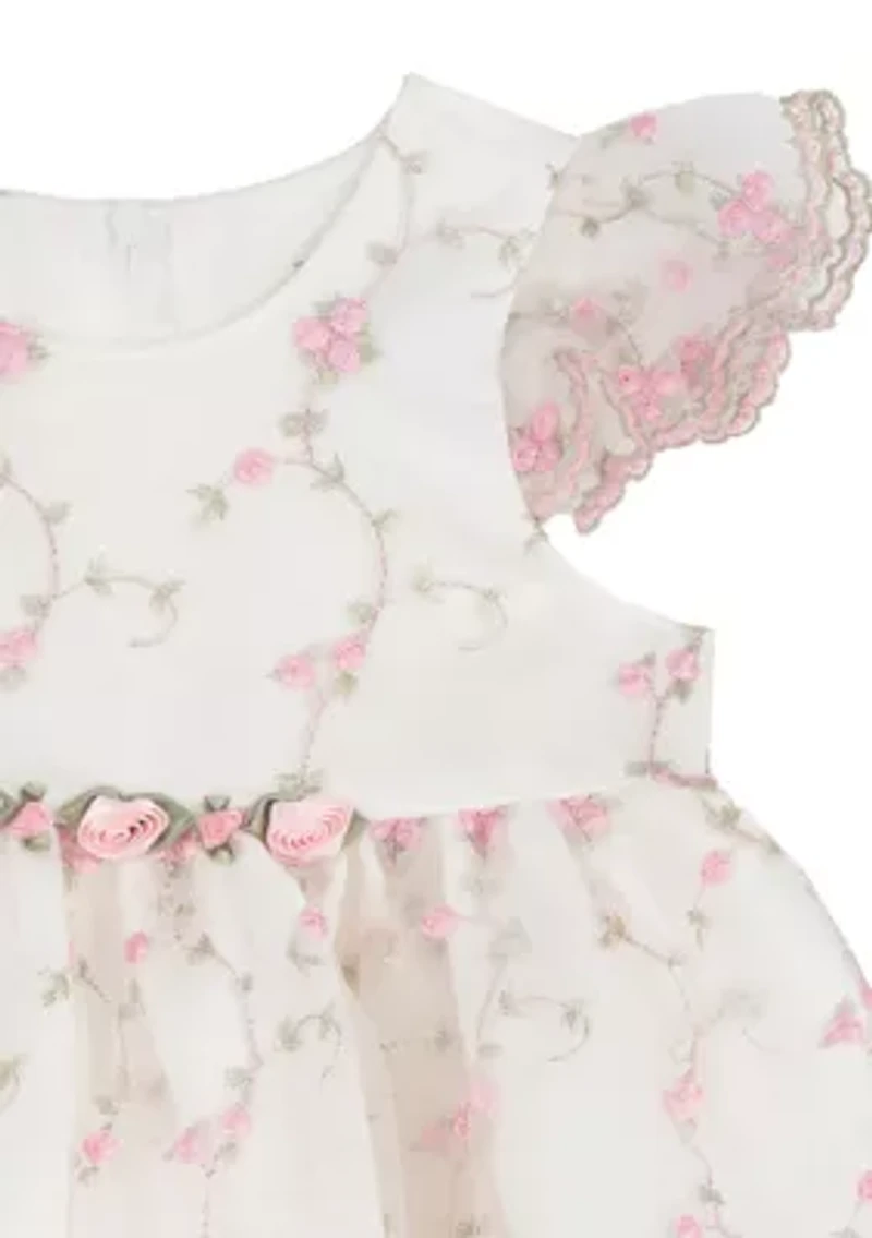 Toddler Girls Vine Embroidered Dress