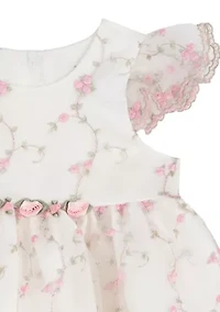 Toddler Girls Vine Embroidered Dress