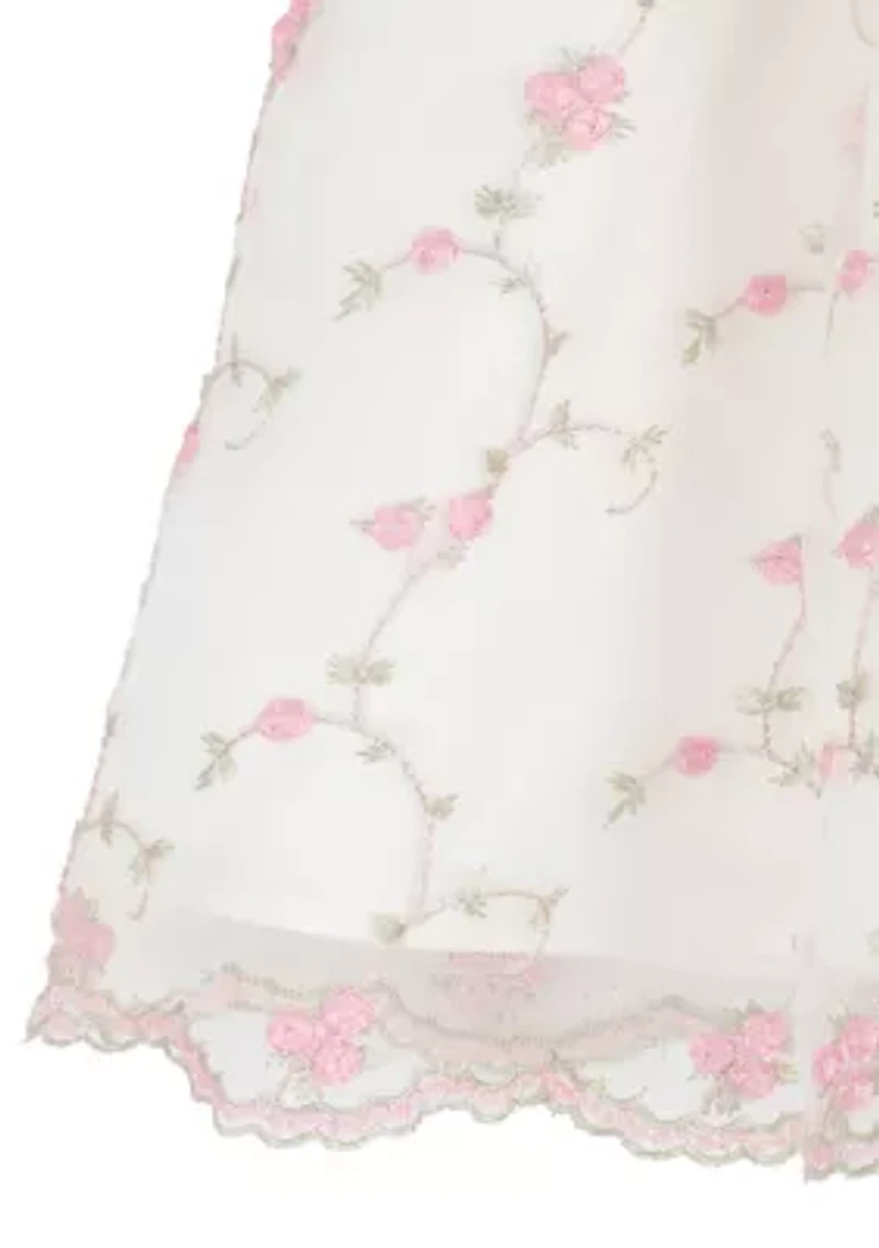 Toddler Girls Vine Embroidered Dress