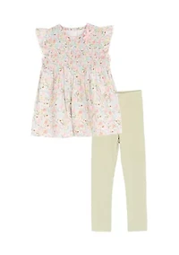 Toddler Girls Floral Top and Leggings Set