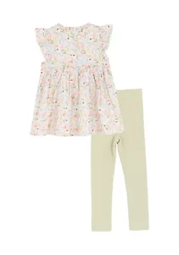 Toddler Girls Floral Top and Leggings Set