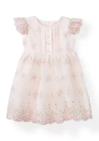 Toddler Girls Floral Embroidery Dress