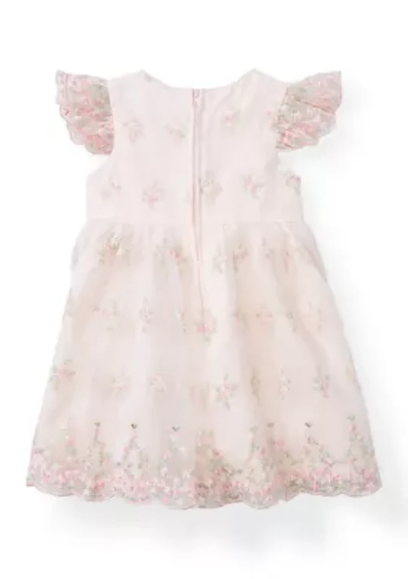 Toddler Girls Floral Embroidery Dress