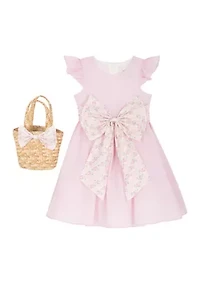 Toddler Girls Seersucker Flutter Sleeve Dress