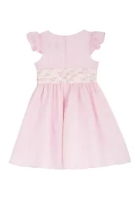 Toddler Girls Seersucker Flutter Sleeve Dress
