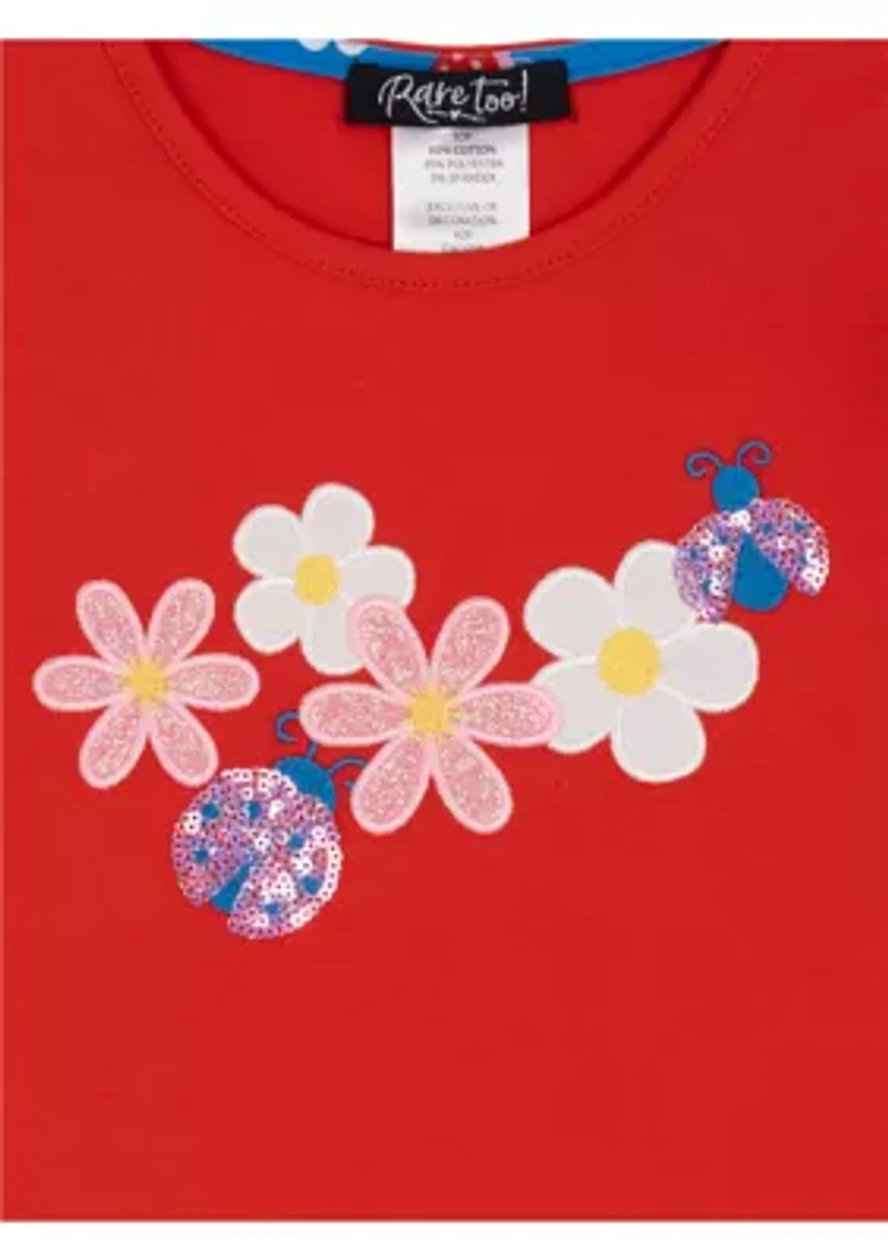 Toddler Girls Floral Applique Skort Set