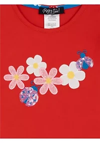 Toddler Girls Floral Applique Skort Set