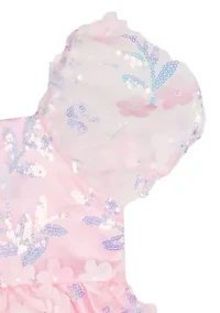 Baby Girls 3D Flower Sequin Dress