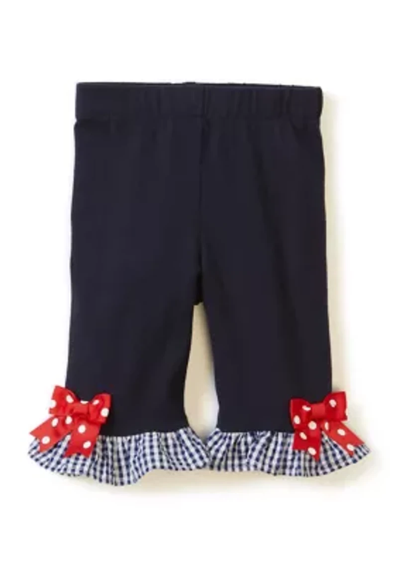 Baby Girls Seersucker Ladybug Embroidered Top and Leggings Set