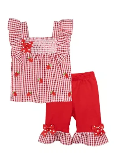 Baby Girls Seersucker Strawberry Set