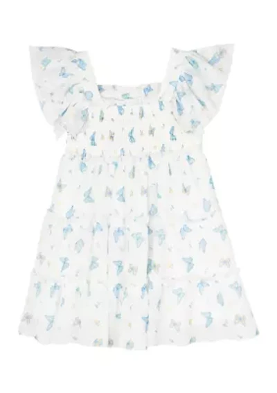 Baby Girls Butterfly Printed Mesh Dress