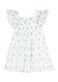 Baby Girls Butterfly Printed Mesh Dress
