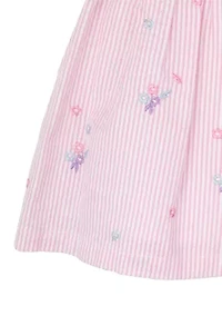 Baby Girls Linen Eyelet Dress and Diaper Cover