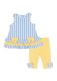 Baby Girls Striped Leggings Set