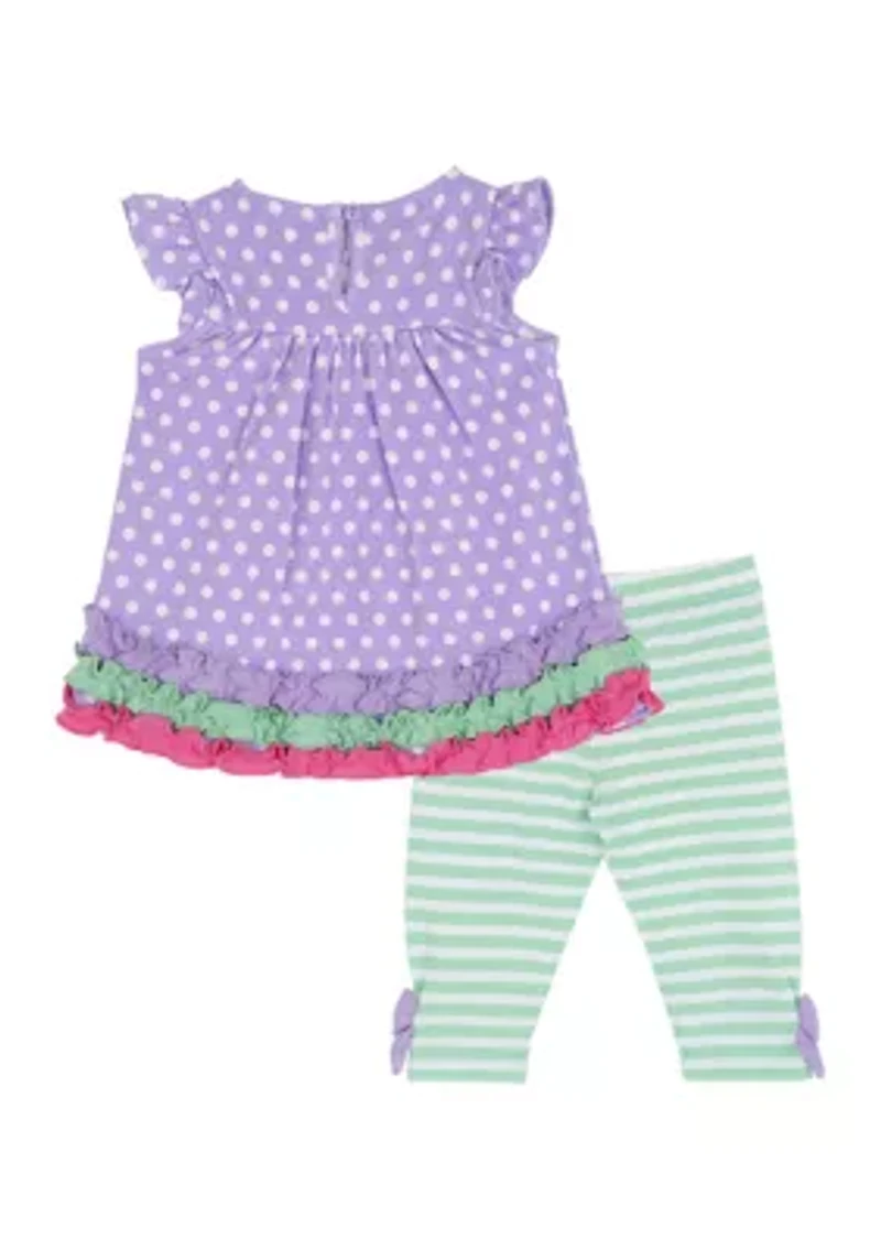 Baby Girls Flower Stripe Legging Set