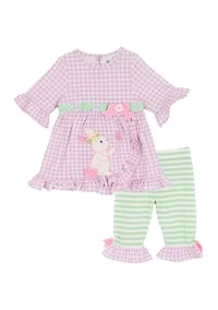 Baby Girls Striped Bunny Set