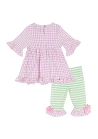 Baby Girls Striped Bunny Set