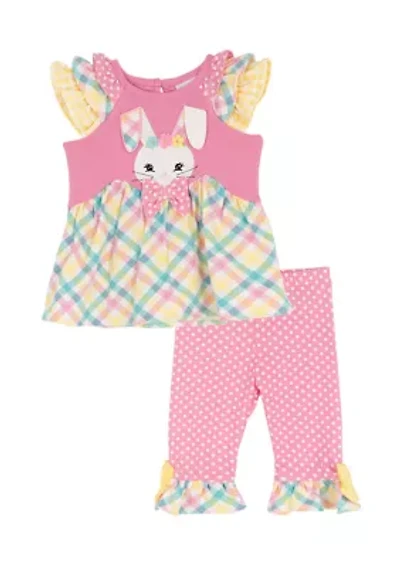 Baby Girls Plaid Bunny Legging Set