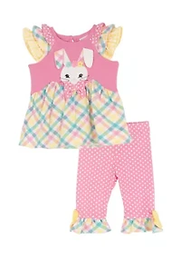 Baby Girls Plaid Bunny Legging Set