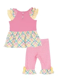 Baby Girls Plaid Bunny Legging Set