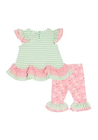 Baby Girls Bunny Ear Shirt and Leggings Set