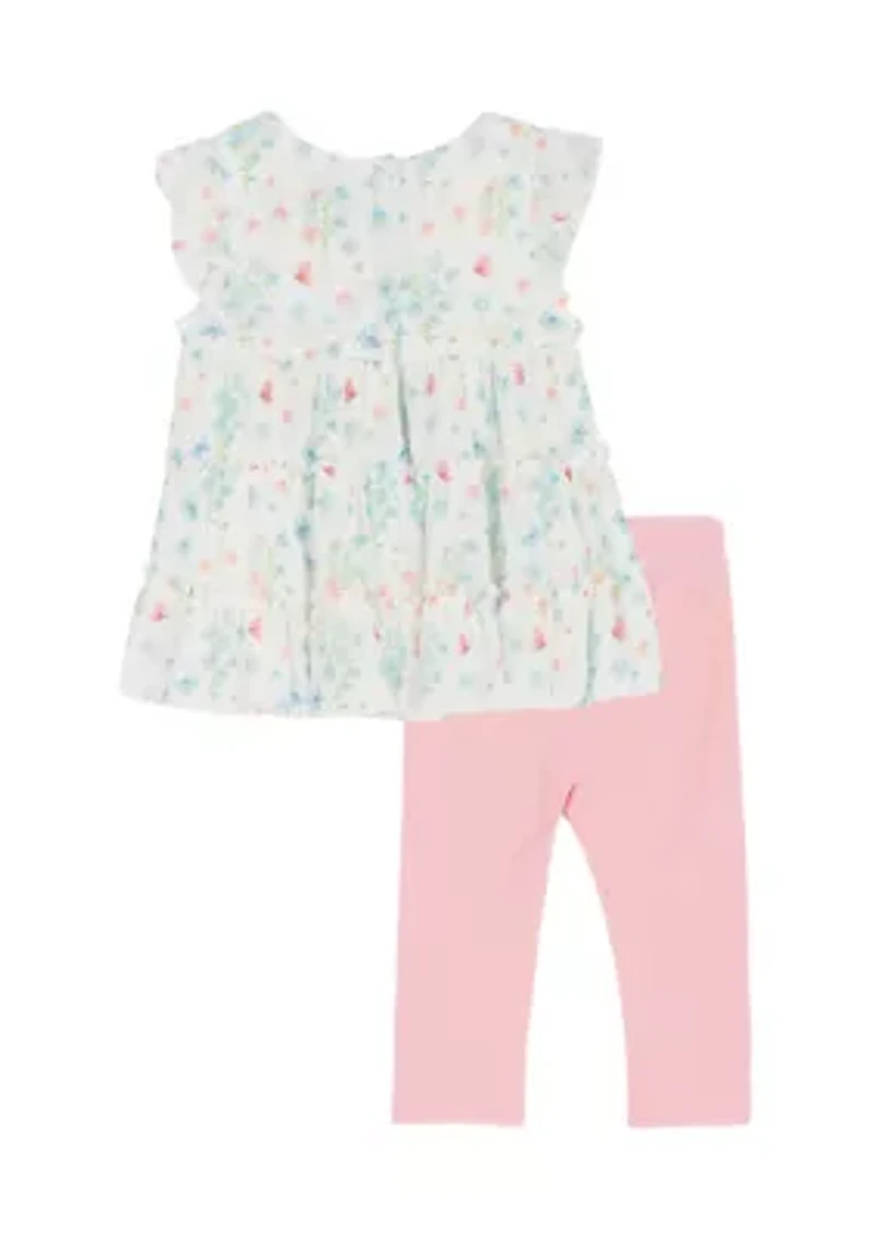 Baby Girls Ruffle Top and Leggings Set