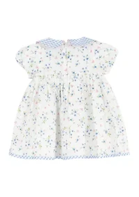 Baby Girls Embroidered Collar Flare Dress
