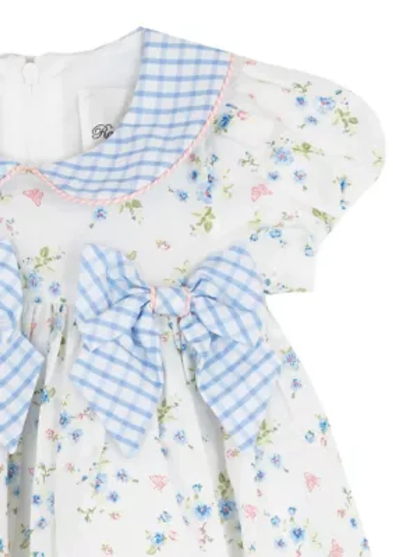 Baby Girls Embroidered Collar Flare Dress