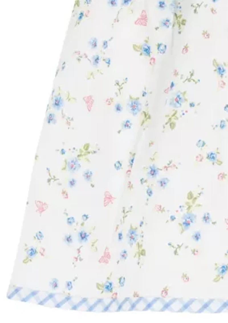 Baby Girls Embroidered Collar Flare Dress