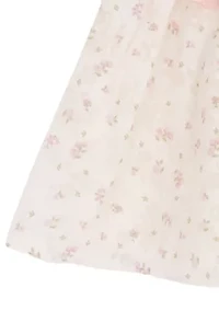 Baby Girls Shirred Clip Dot Bow Dress