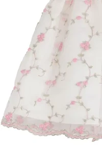 Baby Girls Flower Vine Embroidered Dress