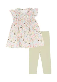 Baby Girls Floral Top and Leggings Set