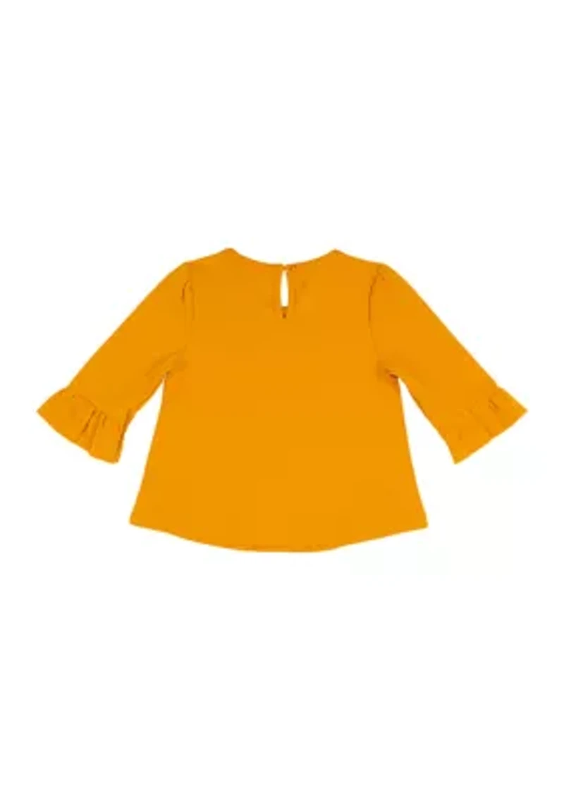 Toddler Girls 3/4 Ruffle Sleeve Toucan Top